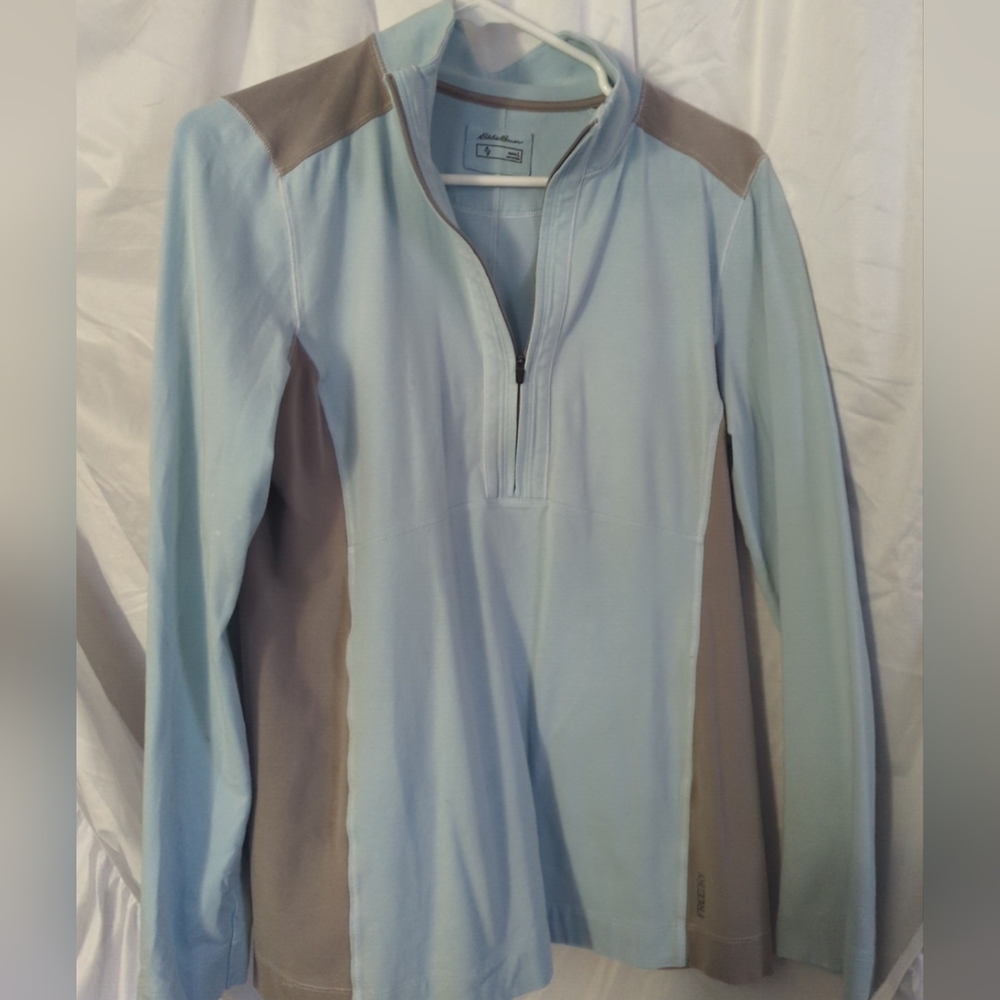 Men's Eddie‎ Bauer Light Blue Quarter-Zip Pullover Size Large
